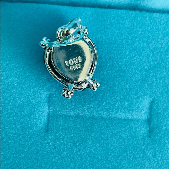 New - Tous Onyx Little Black Heart Pendant 4-little Bears Huggers Dangle - Picture 11 of 16